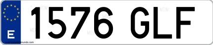 Ejemplo de matrícula española 1576 GLF