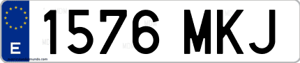 Ejemplo de matrícula de coche ordinaria 1576 MKJ
