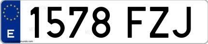 Ejemplo de matrícula española 1578 FZJ