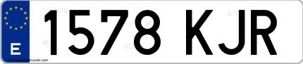 Ejemplo de matrícula española 1578 KJR