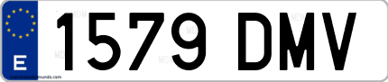Ejemplo de matrícula de coche ordinaria 1579 DMV