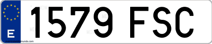 Ejemplo de matrícula de coche ordinaria 1579 FSC