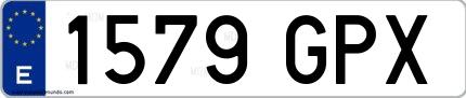 Ejemplo de matrícula española 1579 GPX