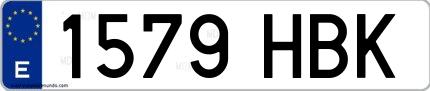 Ejemplo de matrícula española 1579 HBK