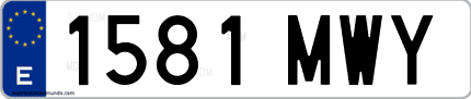 Ejemplo de matrícula de coche ordinaria 1581 MWY