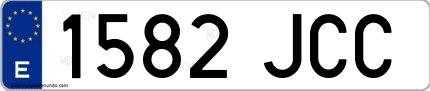 Ejemplo de matrícula española 1582 JCC