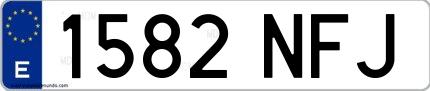 Ejemplo de matrícula española 1582 NFJ