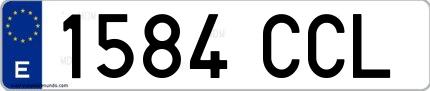 Ejemplo de matrícula española 1584 CCL