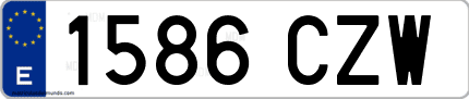 Ejemplo de matrícula de coche ordinaria 1586 CZW