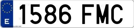 Ejemplo de matrícula española 1586 FMC