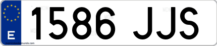 Ejemplo de matrícula de coche ordinaria 1586 JJS