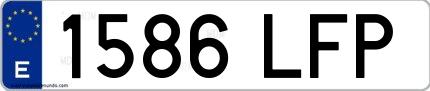 Ejemplo de matrícula española 1586 LFP