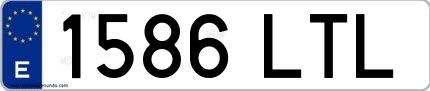 Ejemplo de matrícula española 1586 LTL