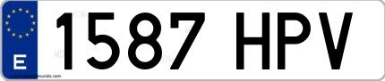 Ejemplo de matrícula española 1587 HPV