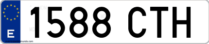 Ejemplo de matrícula de coche ordinaria 1588 CTH