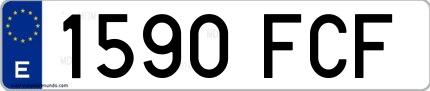 Ejemplo de matrícula española 1590 FCF