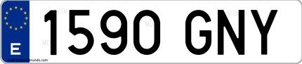 Ejemplo de matrícula española 1590 GNY