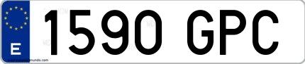 Ejemplo de matrícula española 1590 GPC
