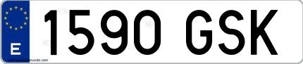 Ejemplo de matrícula española 1590 GSK