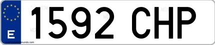 Ejemplo de matrícula española 1592 CHP