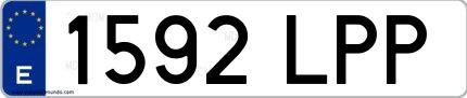 Ejemplo de matrícula española 1592 LPP