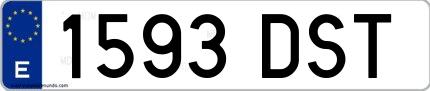 Ejemplo de matrícula española 1593 DST