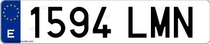 Ejemplo de matrícula española 1594 LMN