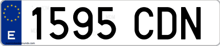 Ejemplo de matrícula de coche ordinaria 1595 CDN