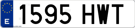 Ejemplo de matrícula de coche ordinaria 1595 HWT