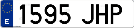 Ejemplo de matrícula de coche ordinaria 1595 JHP