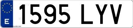 Ejemplo de matrícula española 1595 LYV