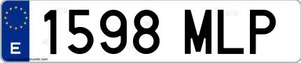 Ejemplo de matrícula española 1598 MLP