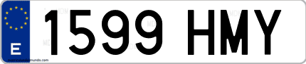 Ejemplo de matrícula de coche ordinaria 1599 HMY