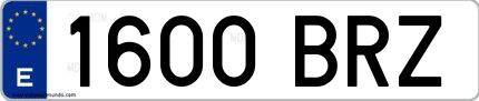 Ejemplo de matrícula española 1600 BRZ