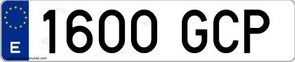 Ejemplo de matrícula española 1600 GCP