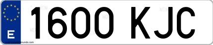 Ejemplo de matrícula española 1600 KJC