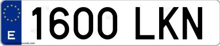 Ejemplo de matrícula española 1600 LKN