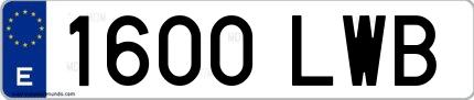 Ejemplo de matrícula española 1600 LWB