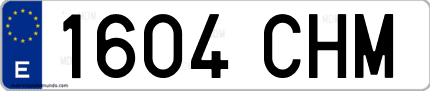 Ejemplo de matrícula de coche ordinaria 1604 CHM