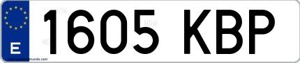 Ejemplo de matrícula española 1605 KBP