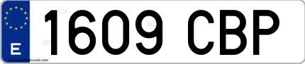 Ejemplo de matrícula española 1609 CBP