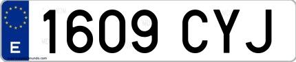 Ejemplo de matrícula española 1609 CYJ
