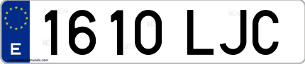Ejemplo de matrícula de coche ordinaria 1610 LJC