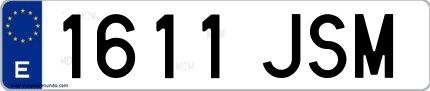 Ejemplo de matrícula española 1611 JSM