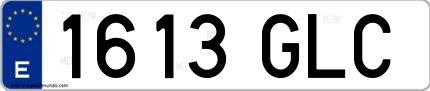 Ejemplo de matrícula española 1613 GLC