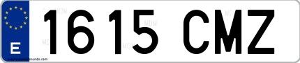Ejemplo de matrícula española 1615 CMZ