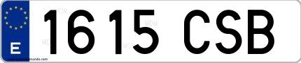Ejemplo de matrícula española 1615 CSB