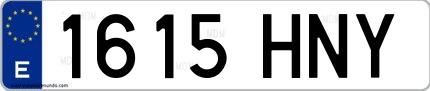 Ejemplo de matrícula española 1615 HNY
