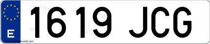 Ejemplo de matrícula española 1619 JCG