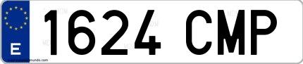 Ejemplo de matrícula española 1624 CMP